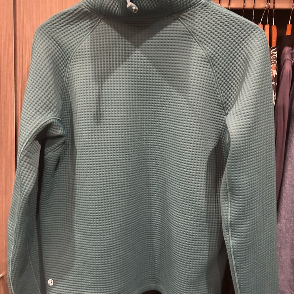 Dark Teal unisex Textured Thermal weave Pullover Sweater - Seafoam Green lululem